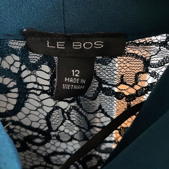 Le Bos Scalloped Floral Lace V-Neck Beaded Trim 2-Piece Jacket Dress - NWT - Picture 7 of 9